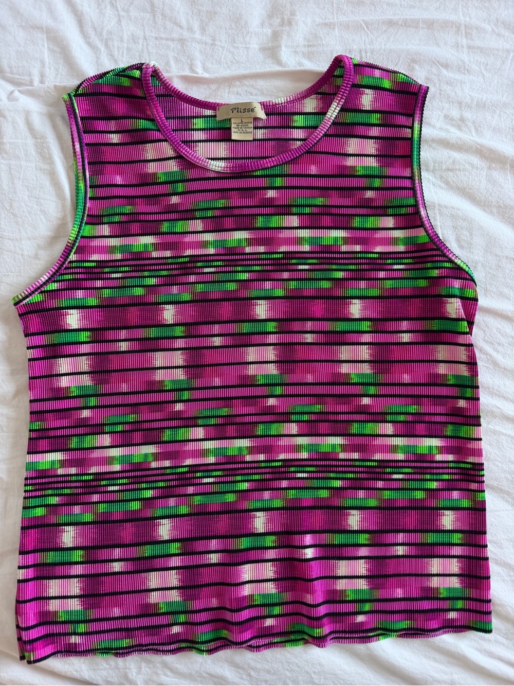 Pink & Green Striped Tank